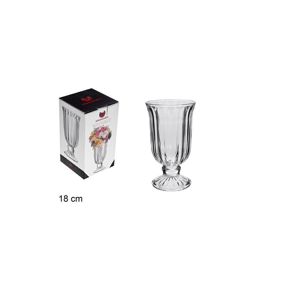 VASO IN VETRO VERONA MODELLO C 18 CM